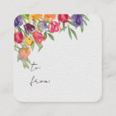 Helle Tulips und Grünes Brautparty Begleitkarte (Rückseite)