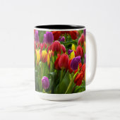 Helle Tulips Zweifarbige Tasse (VorderseiteRechts)
