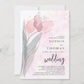 Helle Tulpenhochzeit Einladung (Vorderseite)