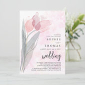 Helle Tulpenhochzeit Einladung (Stehend Vorderseite)