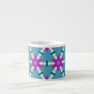Helle Türkis- und Violette Sternblumen cvpp4 Espressotasse