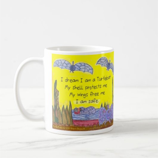 Helle turtlebats Gedicht-Tasse Kaffeetasse (Links)