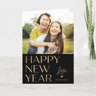 Helle Type Moderne Happy New Year Foto Card Feiertagskarte