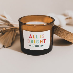 Helle Typografie der modernen Weihnachtsfamilie Rechteckiger Aufkleber