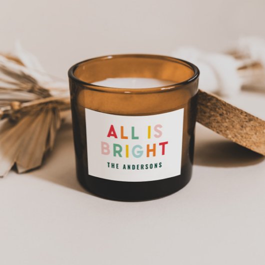 Helle Typografie der modernen Weihnachtsfamilie Rechteckiger Aufkleber