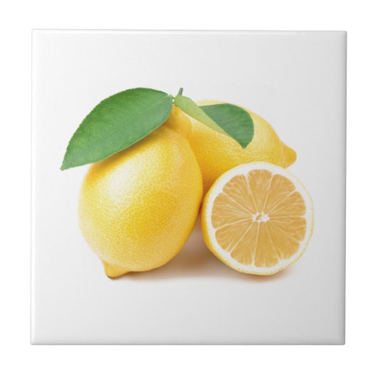 Helle u. frische gelbe Zitronen Fliese (Vorderseite)