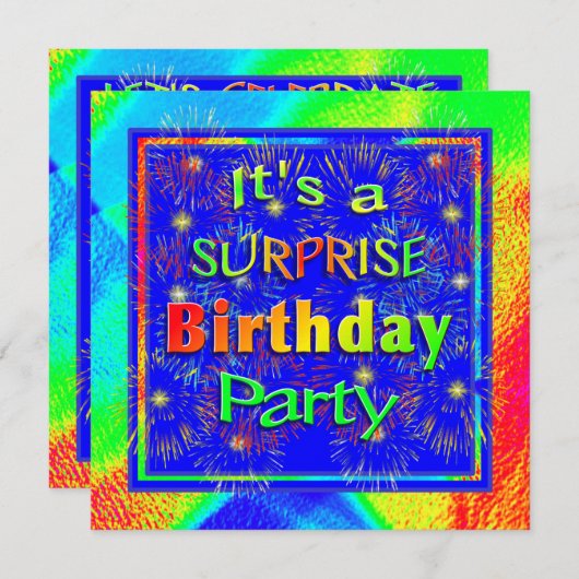 Helle Überraschung Geburtstagsparty Einladung (Vorne/Hinten)