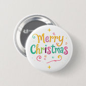 Helle und coole frohe Weihnachten Button (Vorne & Hinten)