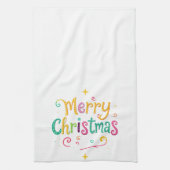 Helle und coole frohe Weihnachten Geschirrtuch (Vertikal)