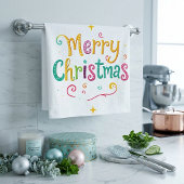 Helle und coole frohe Weihnachten Geschirrtuch