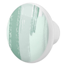 Helle und dunkelgrüne, runde Keramik ziehen Knopf