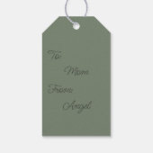 Helle und dunkle grüne Schneeflocken - Geschenk-Ta Geschenkanhänger (Rückseite)