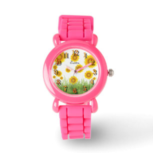 Helle und elegante Sonnenblumen süß Whimsical Armbanduhr