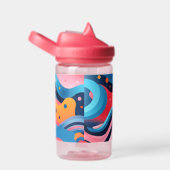 Helle und farbenfrohe abstrakte Formen mit Punkten Trinkflasche (rechts)