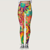 Helle und farbenfrohe Abstrakte Leggings (Vorderseite)