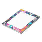 Helle und farbenfrohe Abstrakte Marmorierung Notizblock (Rotiert)