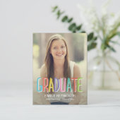 Helle und farbenfrohe Ankündigung/Einladung des Ab Einladungspostkarte (Stehend Vorderseite)