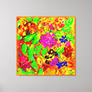 Helle und farbenfrohe Blume Kunst. Jetzt kaufen Leinwanddruck