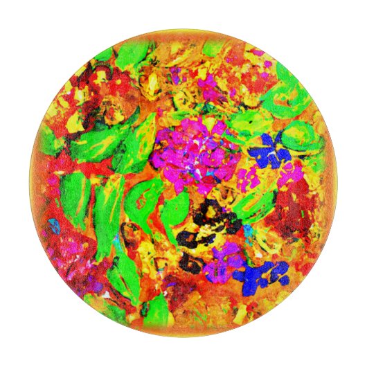 Helle und farbenfrohe Blume Kunst. Jetzt kaufen Schneidebrett (Vorderseite)