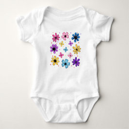 Helle und farbenfrohe Blume und Schmetterlinge Baby Strampler