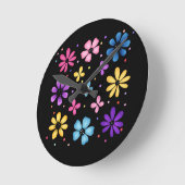 Helle und farbenfrohe Blume und Schmetterlinge Runde Wanduhr (Winkel)
