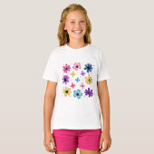 Helle und farbenfrohe Blume und Schmetterlinge T-Shirt (Vorne ganz)