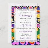 Helle und farbenfrohe Boho Tree Wedding Einladung (Vorderseite)