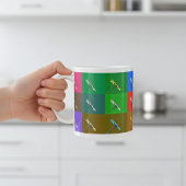 Helle und farbenfrohe Daisy-Plätze, Abstrakt flora Kaffeetasse