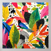 Helle und farbenfrohe Dschungelkunst Poster (Vorne)
