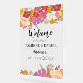 Helle und farbenfrohe Gartenhochzeit Herzlich will Acrylschild (Winkel)