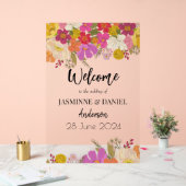 Helle und farbenfrohe Gartenhochzeit Herzlich will Acrylschild (Hochzeit)