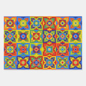 Helle und farbenfrohe geometrische Folie Geschenkpapier Set (Vorderseite)