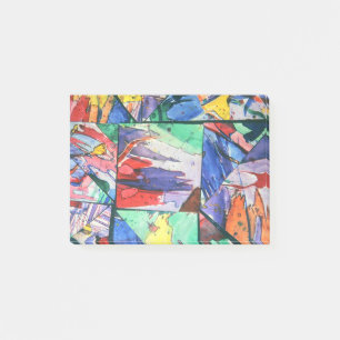 Helle und farbenfrohe gestrichene Papiertüte, Tri Post-it Klebezettel