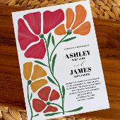 Helle und farbenfrohe Hochzeit im Jugendstil Einladung