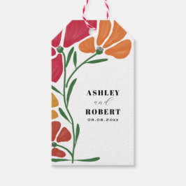 Helle und farbenfrohe Hochzeit im Jugendstil Geschenkanhänger