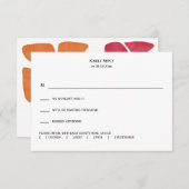 Helle und farbenfrohe Hochzeit im Jugendstil RSVP Karte (Vorne/Hinten)