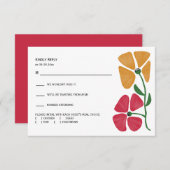 Helle und farbenfrohe Hochzeit im Jugendstil RSVP Karte (Vorne/Hinten)