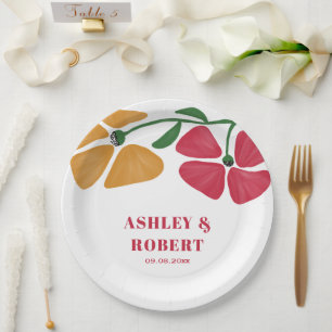 Helle und farbenfrohe Hochzeitsempfehlung im Jugen Pappteller