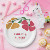 Helle und farbenfrohe Hochzeitsempfehlung im Jugen Pappteller (Party)