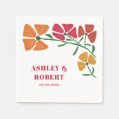 Helle und farbenfrohe Hochzeitsempfehlung im Jugen Serviette (Vorderseite)