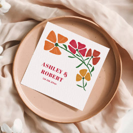 Helle und farbenfrohe Hochzeitsempfehlung im Jugen Serviette