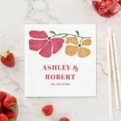 Helle und farbenfrohe Hochzeitsempfehlung im Jugen Serviette (Beispiel)