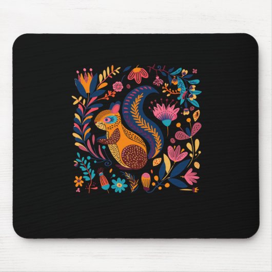 Helle und farbenfrohe Illustration eines Eichhörnc Mousepad (Vorne)