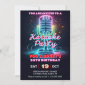 Helle und farbenfrohe Karaoke-Themen jedes Alter G Einladung (Vorderseite)