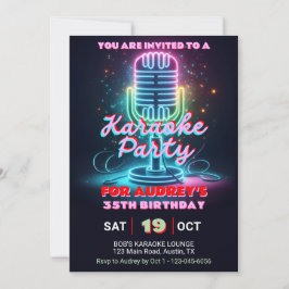 Helle und farbenfrohe Karaoke-Themen jedes Alter G Einladung