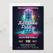 Helle und farbenfrohe Karaoke-Themen jedes Alter G Einladung (Vorne/Hinten)