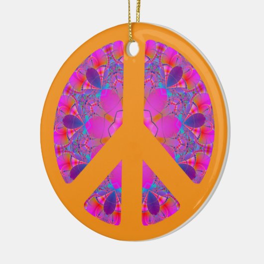 Helle und farbenfrohe Keramik des Friedenssymbols Keramik Ornament (Links)