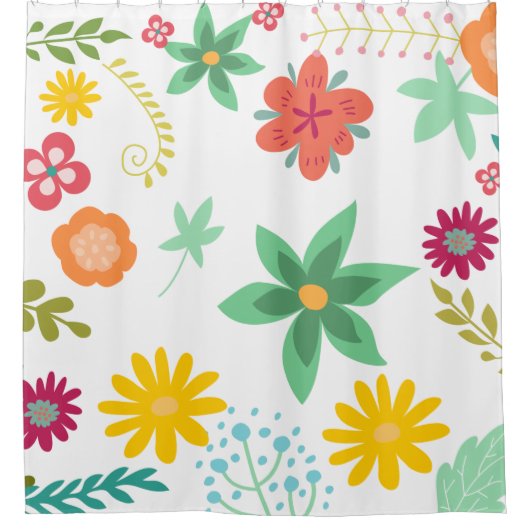 Helle und farbenfrohe Kunst und Blume Duschvorhang (Vorderseite)