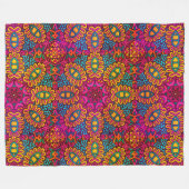 Helle und farbenfrohe Mandala Fleecedecke (Vorderseite (Horizontal))