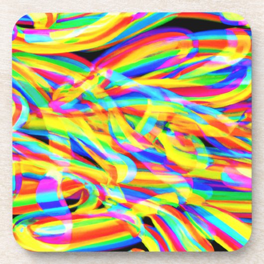 Helle und farbenfrohe Neonmuster Art Getränkeuntersetzer (Vorderseite)